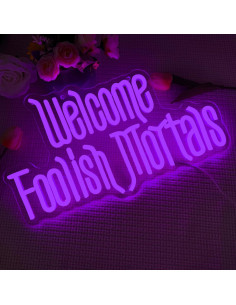 Señal de Neón LED Dimmable Symone 'Bienvenido Tontos Mortales' 40.9x23.9cm 2