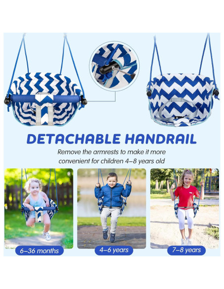 Columpio para Niños Shker Azul - Asiento Seguro y Ajustable