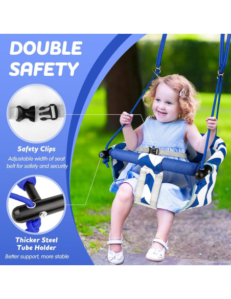 Columpio para Niños Shker Azul - Asiento Seguro y Ajustable