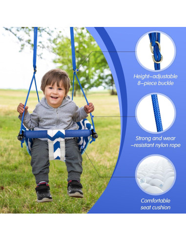 Columpio para Niños Shker Azul - Asiento Seguro y Ajustable