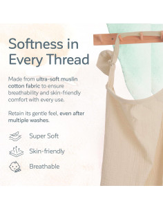 Cubierta de Lactancia Kiddycare Algodón Muslín Verde 2