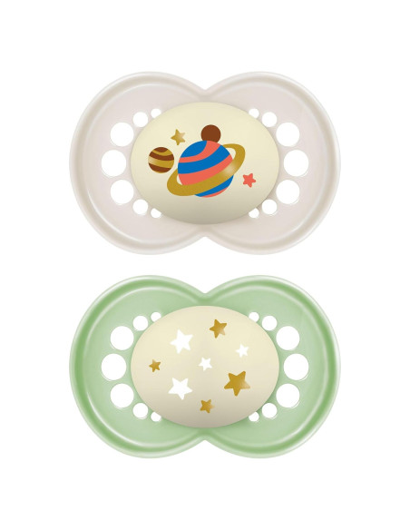 Chupetes MAM Original de Noche 2 Unidades Silicona BPA Libre Chupetes MAM Original de Noche 2 Unidades Silicona BPA Libre
