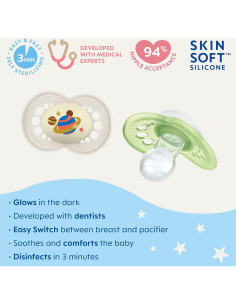 Chupetes MAM Original de Noche 2 Unidades Silicona BPA Libre 2