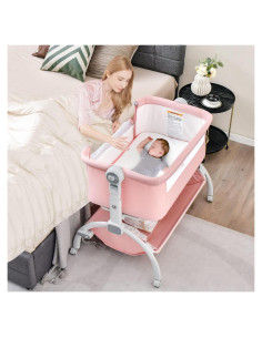 Cuna 3 en 1 INFANS Coral Plegable Ajustable para Bebés