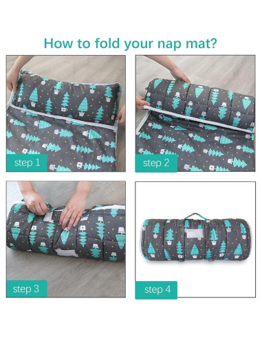 Colchoneta para Siesta Niños Maderas Oscuras 127x53 cm