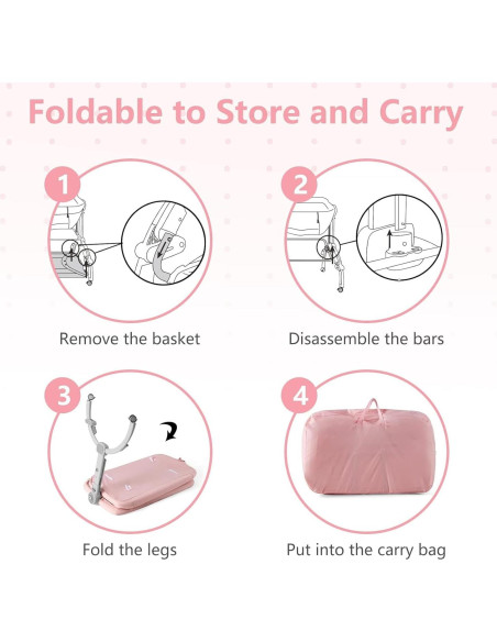 Cuna 3 en 1 INFANS Coral Plegable Ajustable para Bebés