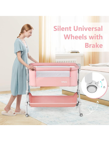Cuna 3 en 1 INFANS Coral Plegable Ajustable para Bebés