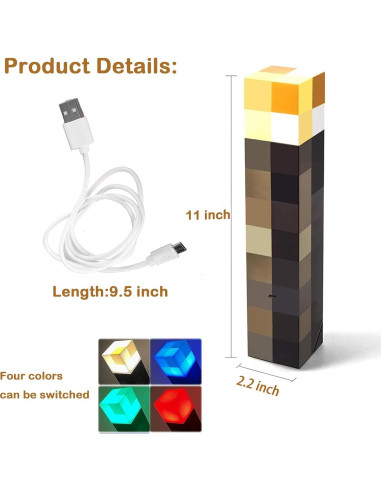 Lámpara de antorcha LED Neioaas recargable USB 27.94 cm