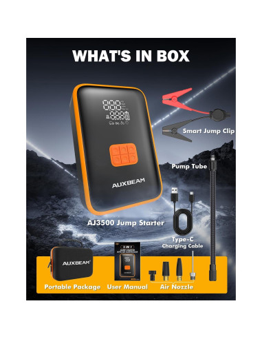 Arrancador de Salto Auxbeam AJ3500 con Compresor 3500A