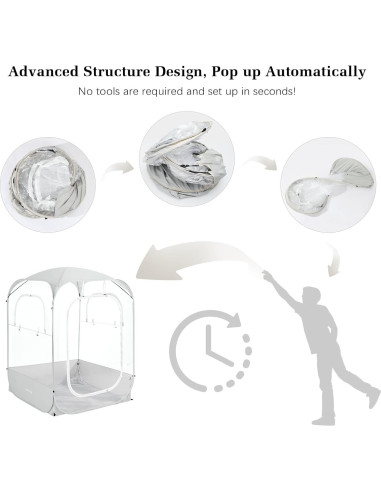 Carpa Deportiva Raynesys para 2 Personas, Instantánea, Beige