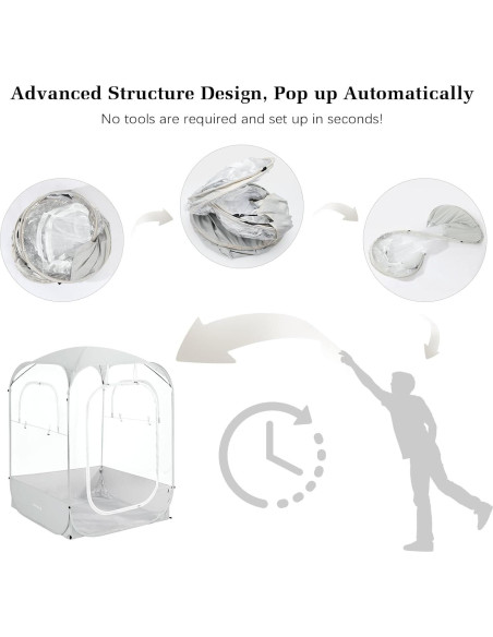 Carpa Deportiva Raynesys para 2 Personas, Instantánea, Beige