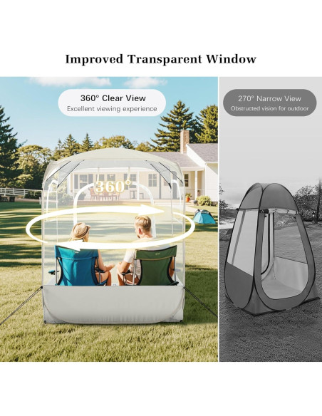 Carpa Deportiva Raynesys para 2 Personas, Instantánea, Beige