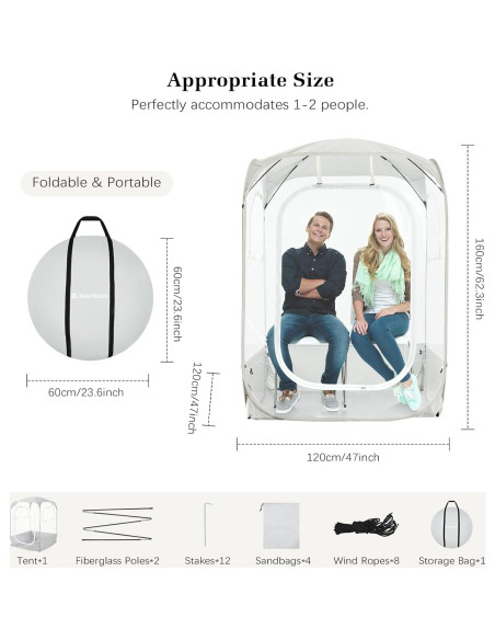 Carpa Deportiva Raynesys para 2 Personas, Instantánea, Beige