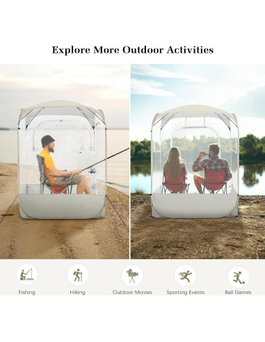 Carpa Deportiva Raynesys para 2 Personas, Instantánea, Beige