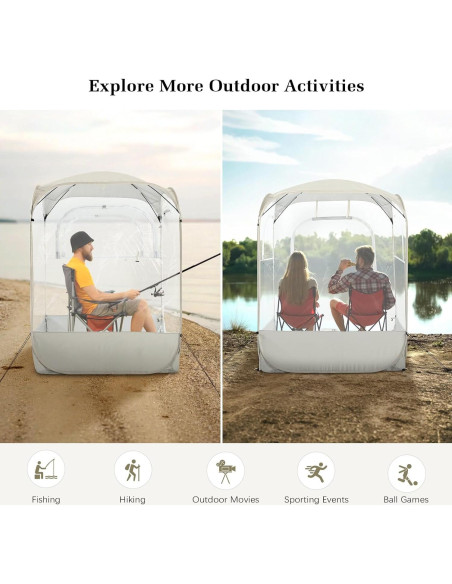 Carpa Deportiva Raynesys para 2 Personas, Instantánea, Beige