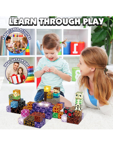 Juego de Bloques Magnéticos AIDYVOI 100 Piezas 3D para Niños