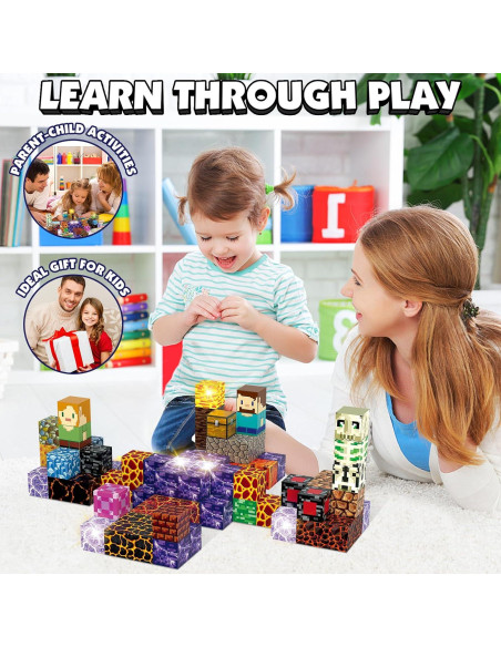 Juego de Bloques Magnéticos AIDYVOI 100 Piezas 3D para Niños Juego de Bloques Magnéticos AIDYVOI 100 Piezas 3D para Niños