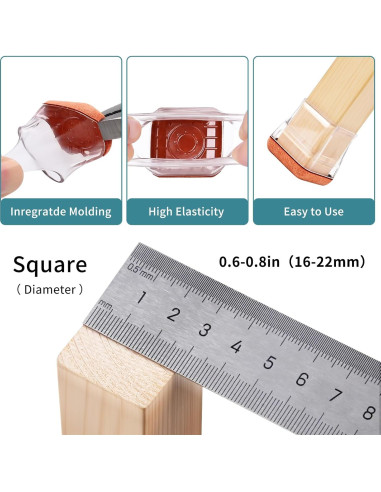 Protectores de Suelo para Patas de Sillas Cuadradas Jedroc 8PCS