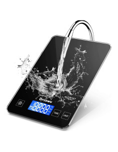 Escala de Cocina Digital Drcowu 15kg con Pantalla LCD Negra