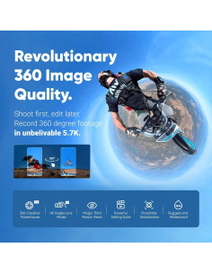 Cámara de acción 360 Insta360 X3 48MP 5.7K sumergible 2