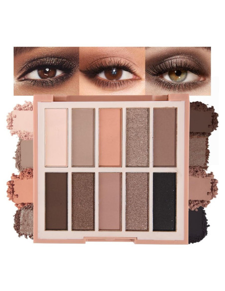 Paleta de Sombras de Ojos CAKAILA 10 Colores Mate y Brillante