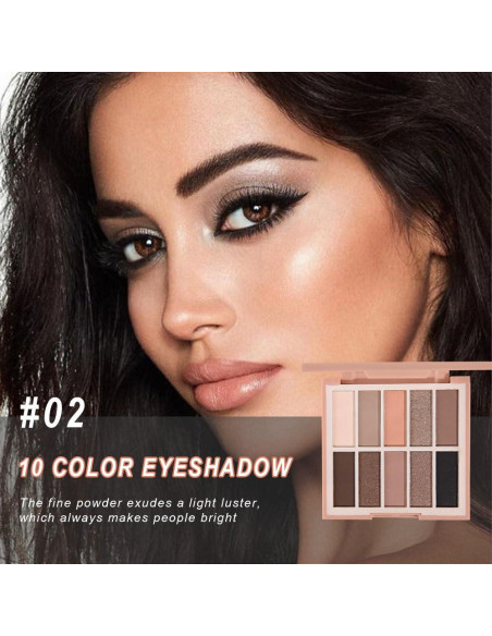 Paleta de Sombras de Ojos CAKAILA 10 Colores Mate y Brillante