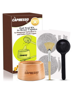 Kit de Sellos de Aluminio CAPMESSO para Cápsulas Nespresso Vertuoline - 103 Piezas