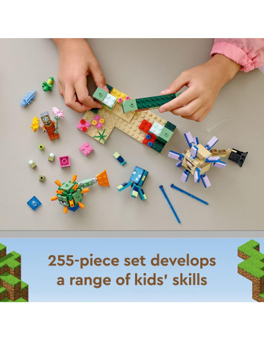 LEGO Minecraft La Batalla del Guardián 21180 Set de Construcción