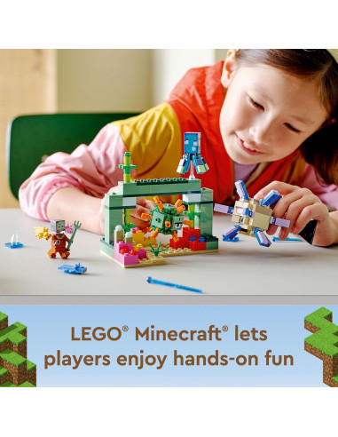 LEGO Minecraft La Batalla del Guardián 21180 Set de Construcción