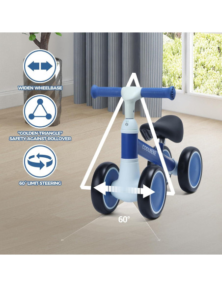 Bicicleta de Equilibrio COOLBEBE Azul para Niños 12M-36M