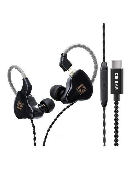 Auriculares KBEAR KS1 Tipo C con Micrófono, Cancelación de Ruido