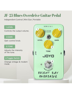 Pedal de Overdrive JOYO JF-25 Brillante para Guitarra Eléctrica 2