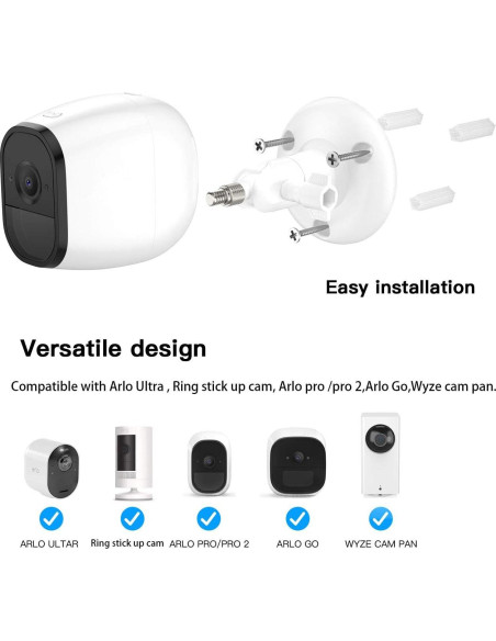 Soporte de Pared Ajustable HOLACA para Cámaras Arlo - Blanco