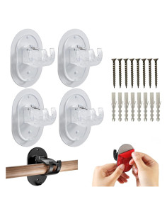Soportes de Cortina Autoadhesivos MULIKE 4 Piezas Blanco