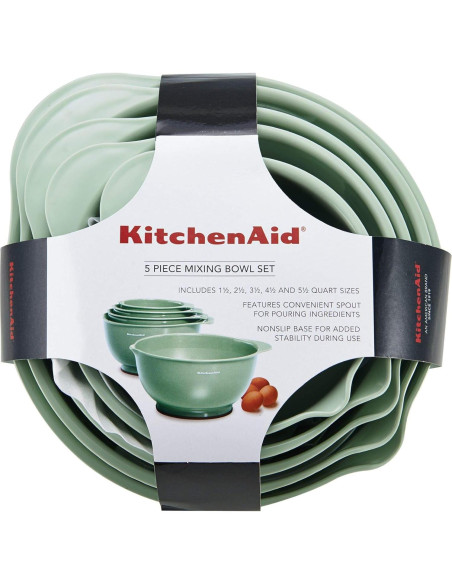 Set de 5 Cuencos de Mezcla KitchenAid 4.7L Pistacho