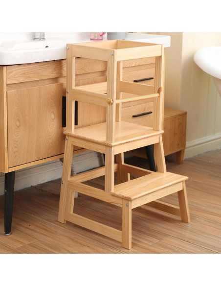 Escalera de Cocina Montessori Joylico para Niños Natural