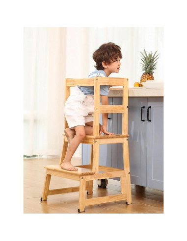 Escalera de Cocina Montessori Joylico para Niños Natural