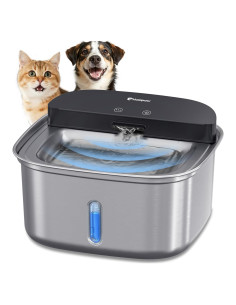 Fuente de Agua Inalámbrica para Gatos Holapaw 3.78L Acero Inoxidable