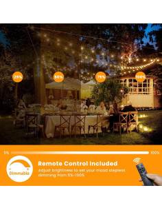 Luces de Cadena Solares Bdrofn 30+2 Bombillas 100FT 2