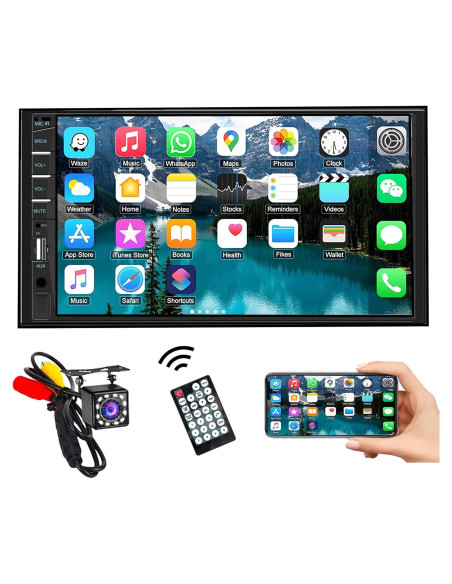Estéreo de Coche Naifay Doble Din 7" MP5 Bluetooth con Cámara