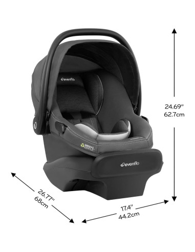 Asiento de Auto Evenflo LiteMax NXT SensorSafe Gris Ancla 3-13.6kg