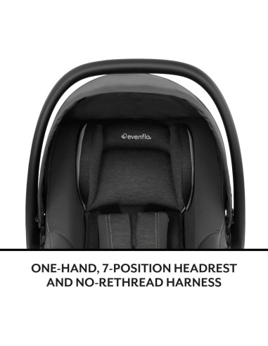 Asiento de Auto Evenflo LiteMax NXT SensorSafe Gris Ancla 3-13.6kg