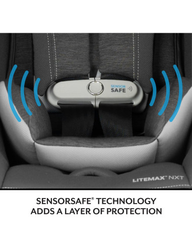 Asiento de Auto Evenflo LiteMax NXT SensorSafe Gris Ancla 3-13.6kg