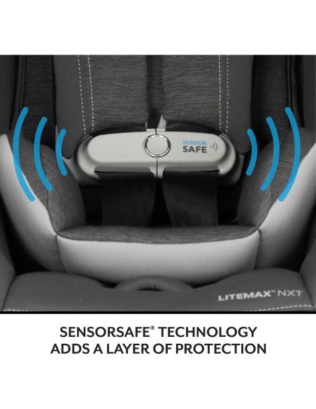 Asiento de Auto Evenflo LiteMax NXT SensorSafe Gris Ancla 3-13.6kg