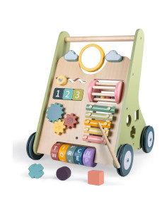 Andador de Madera LOL-FUN con Ruedas para Bebés 6-12 Meses