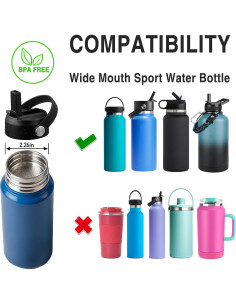 Tapa de Pajita LLCJYYCY para Botellas Hydro Flask Boca Ancha 2