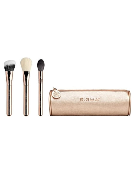 Set de Brochas de Maquillaje Sigma Bloom + Glow - 3 Pcs con Bolsa Set de Brochas de Maquillaje Sigma Bloom + Glow - 3 Pcs con Bolsa