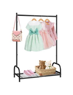 Perchero para Niños Becomrock con Estante de Almacenamiento Negro