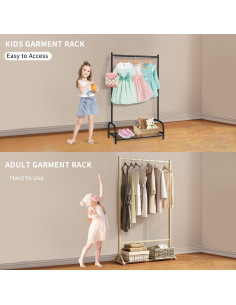 Perchero para Niños Becomrock con Estante de Almacenamiento Negro 2