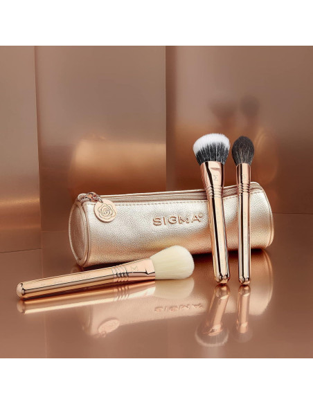 Set de Brochas de Maquillaje Sigma Bloom + Glow - 3 Pcs con Bolsa Set de Brochas de Maquillaje Sigma Bloom + Glow - 3 Pcs con Bolsa